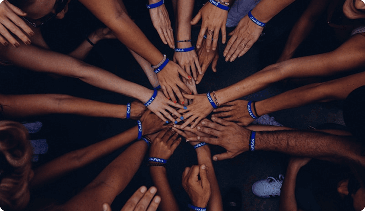 Volunteers working together in the community